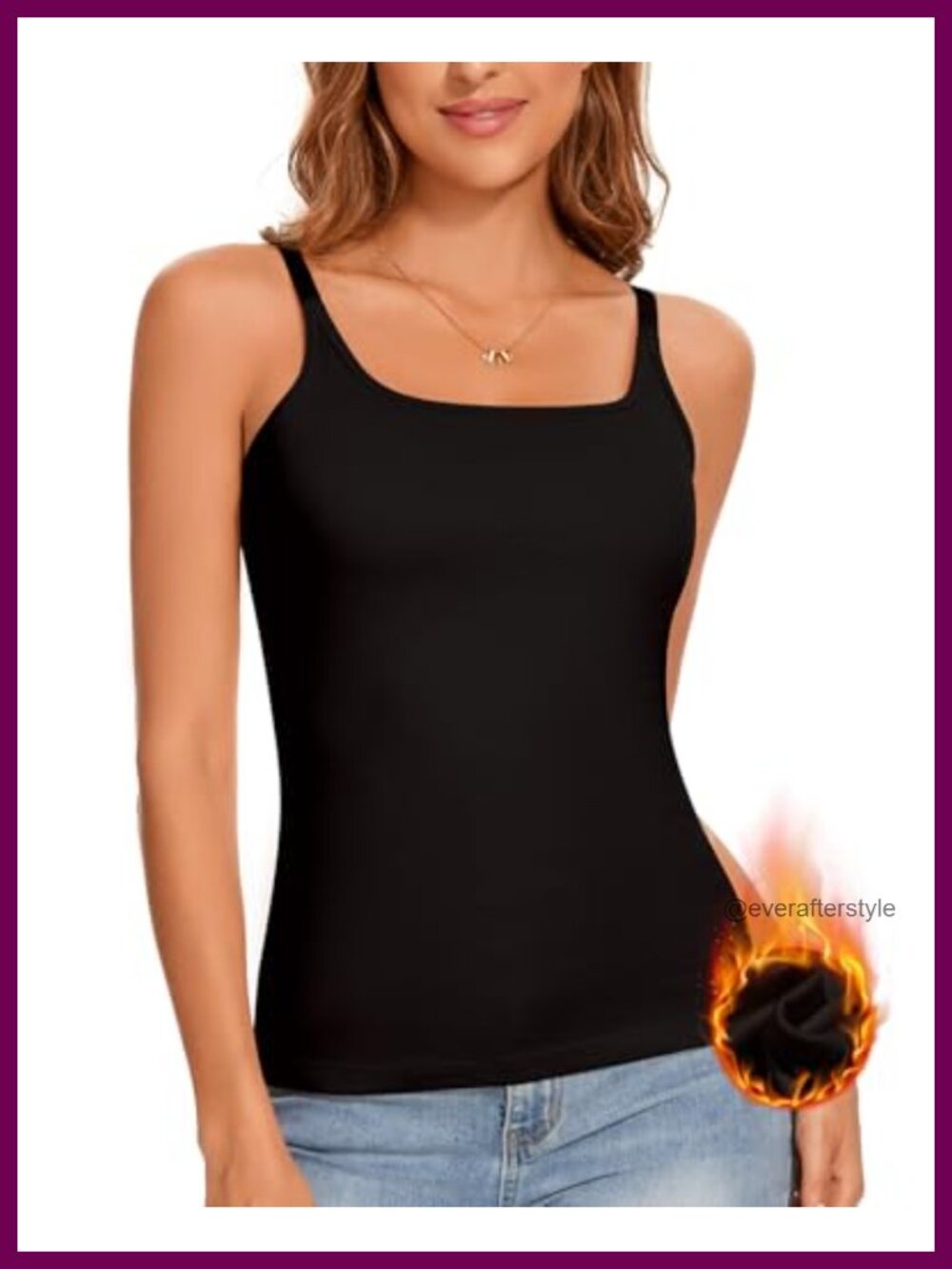 WOWENY Thermal Tank Top Womens Fleece Lined Sleeveless Camisole Warm Base Layer